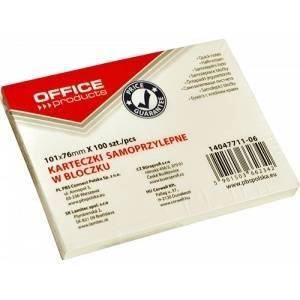Office Products Adhesive Block OFFICE PRODUCTS, 101x76mm, 1x100 cards. , pastel, light yellow