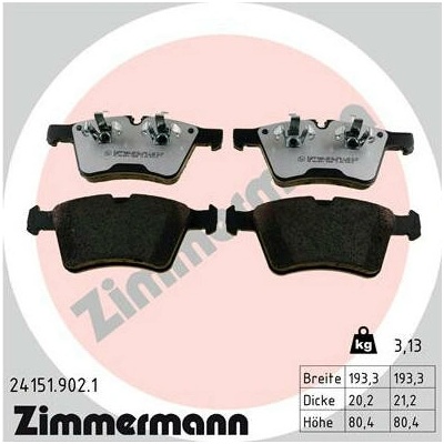 Sada brzdových destiček, kotoučová brzda ZIMMERMANN 24151.902.1