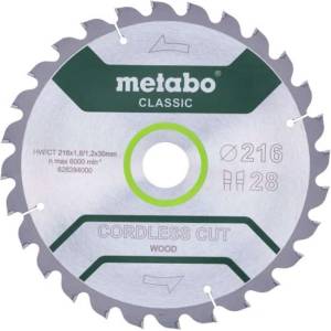 Metabo - Пилен диск за дърво 216x30 мм, 28 зъба 628284000 (628284000)