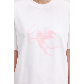 Fiorucci Памучна тениска Fiorucci White Cupid Print Regular Fit T-Shirt дамска в бяло W02SMTSH323CJ01WH09 (W02SMTSH323CJ01WH09)