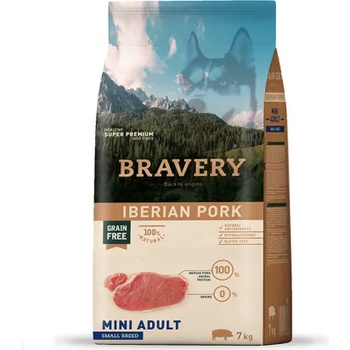 Bravery Iberian Pork Small & Mini Breeds Adult Dog - Пълноценна храна за израснали кучета от дребни и мини породи с иберийско свинско 7 кг