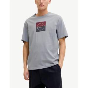 JACK & JONES Jorcatskills Square Branding Tee SSCN LN Blue - magazinko