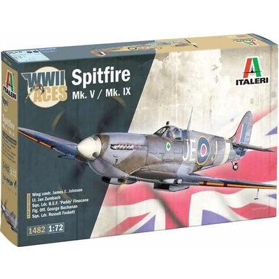 Italeri Model Kit letadlo 1482 Spitfire Mk.V / Mk.IX Aces 1:72