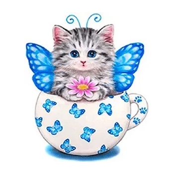 Image 1 of Milena Style Коте пеперуда - диамантен гоблен