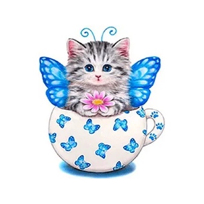 Milena Style Коте пеперуда - диамантен гоблен