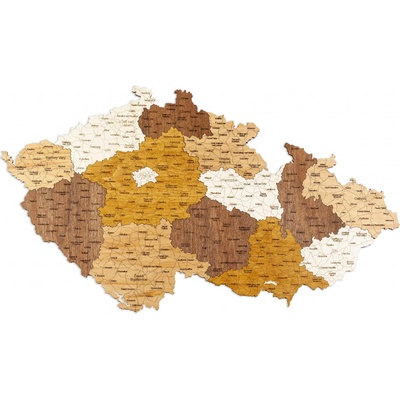 Drevená mapa Česka 236 x 136 cm (kraje)