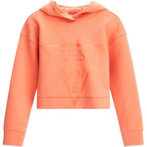 GUESS Спортен суичър без цип за момиче в оранжево с лого Guess
