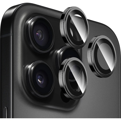 Blueo Протектор камера за iPhone 16 Pro / iPhone 16 Pro Max - оригинално стъкло от сапфирен кристал - черен титан