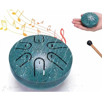 Hütermann Tongue drum 3' 9,5cm 6 tónů tyrkysový s příslušenstvím