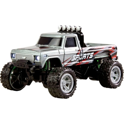 Amewi sivá komutátorový RC model auta elektrický monster truck zadný 2WD 4x2 RtR 2,4 GHz vr. akumulátorov a kábla 1:64