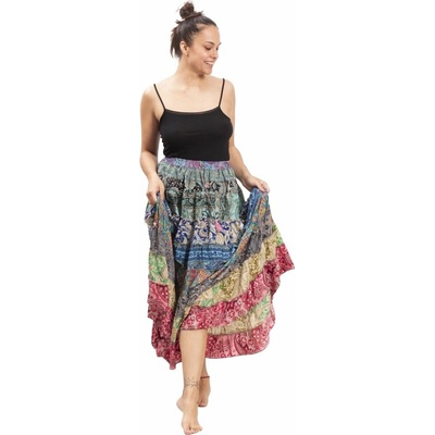 Volánová sukně v etno stylu multicolor XXXIII.
