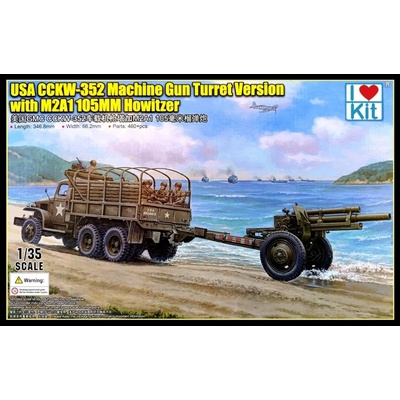 Merit I LOVE KIT International USA CCKW-352 Machine Gun Turret Version With M2A1 105MM Howitzer 1:35