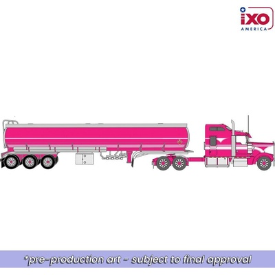 IXO Kenworth W900 1990 s návěsem Růžová 1:64