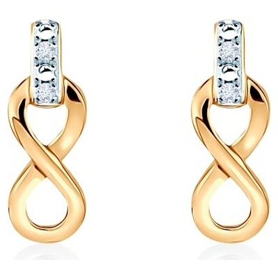 Savicki náušnice symbol nekonečna zlaté diamanty SAVE65977 Y S