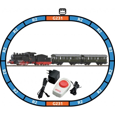 Piko 97933 Startovací sada Osobní vlak s parní lokomotivou Oi2 s tendrem PKP III – Zbozi.Blesk.cz