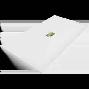 Mexen Hugo Правоъгълна душ кабина SMC 150 x 100 см, бяла, златен капак - 42101015-G (42101015-G)
