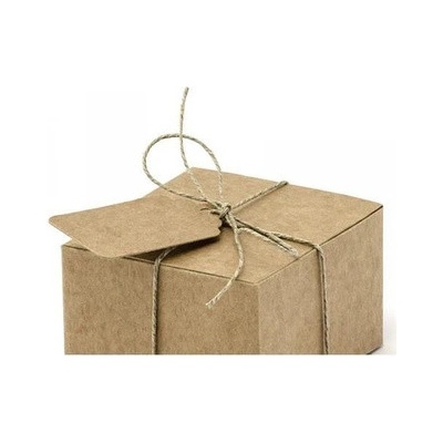 PartyDeco Krabičky na dárky se štítky - hnědé 10 ks – Hledejceny.cz