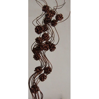 Curly ting with ball hnědá