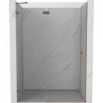 Mexen Lunar лява душ-врата, 130 см, прозрачна, матиран мед - 834-130-000-65-00-L (834-130-000-65-00-L)