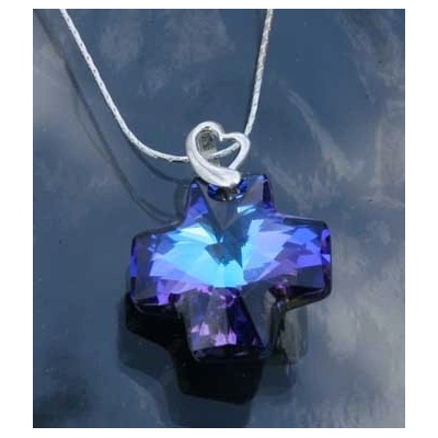 Swarovski ELEMENTS křížek Heliotrope 20 mm