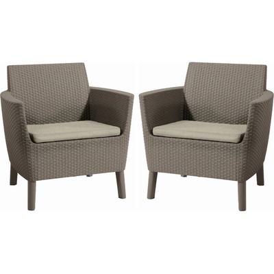 KETER SALEMO DUO Kreslo 2 ks, 74 x 67 x 76 cm, cappuccino/piesková