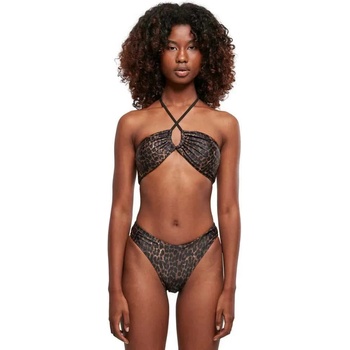 Urban Classics AOP Hot V bikini - Black (Brown Leo)
