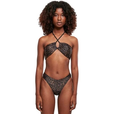 Urban Classics AOP Hot V bikini - Black (Brown Leo)