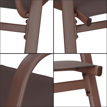 Set 4x Zahradní křeslo SPRINGOS MONZA GF0073 hnědé