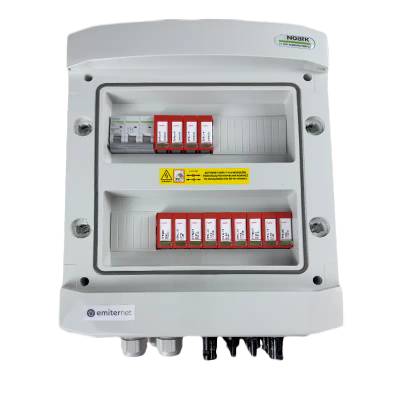 EM-382_DCAC Разпределителна кутия DCAC, IP65, SPD DC Dehn 1000V тип 2, 2 x PV верига, 2 x MPPT, SPD AC Dehn тип 2, 25A 3-F, RCD тип A 40A/100mA (EM-382_DCAC)