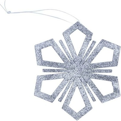 DECOLED Vianočná ozdoba snehová vločka II, priemer 15 cm, strieborná, preglejka, vonkajšia