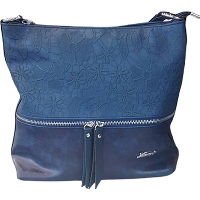 Karen crossbody střední s květy N188 Kate modrá