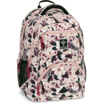 Ars Una Ученическа раница Ergo 27l Flowery Pink (5375), ергономична подложка, подплатен ергономичен гръб, разноцветна (55833752)