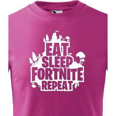 Dětské tričko Eat Sleep Fortnite Repeat Purpurová