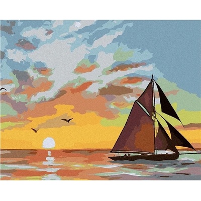 zuty Malování Podle Čísel Plachetnice A Západ Slunce D. Rusty Rust 40 x 50 Cm Plátno Rám