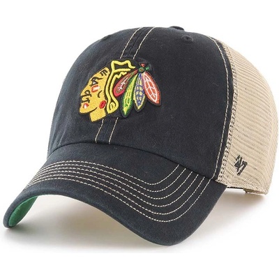 47 brand Шапка с козирка 47 brand NHL Chicago Blackhawks в черно с апликация H-TRWLR04GWP-BK (H.TRWLR04GWP.BK)