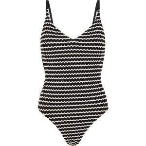 Seafolly Дамски бански костюм Seafolly Women's Mesh Effect V Neck One Piece Swimsuit - Black - размер 32 (EU) (150-5075-0211)