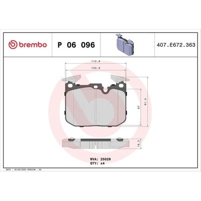 BREMBO Sada brzdových platničiek P06 096
