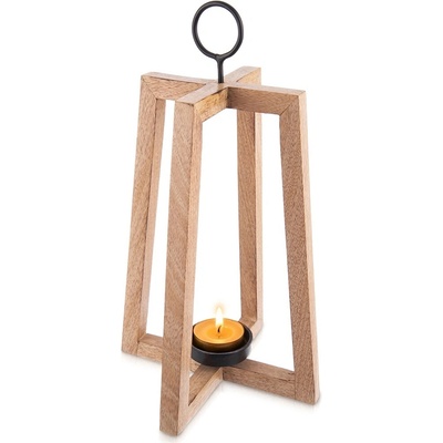 Svícen dřevo/kov MANGO otevřený v. 44 cm