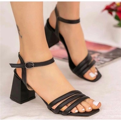 Johns Athletic Дамски сандали с ток 5545 - Черни #360447 (360447_Черно)