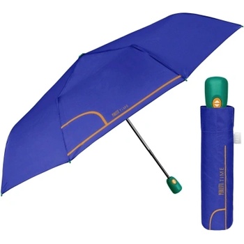 Дамски сгъваем автоматичен Open-Close чадър Perletti Time 26413, Син