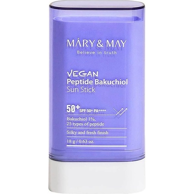Mary&May Слънцезащитен стик за лице с бакучиол и пептиди 18гр. Mary&May Vegan Peptide Bakuchiol Sun Stick SPF50+ PA++++