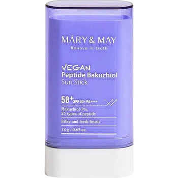 Mary&May Слънцезащитен стик за лице с бакучиол и пептиди 18гр. Mary&May Vegan Peptide Bakuchiol Sun Stick SPF50+ PA++++