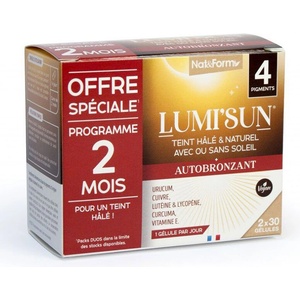 Nat&Form Формула за равномерен тен Дуо - Lumi Sun, 60 капсули (026789 (SOL_AUTO))