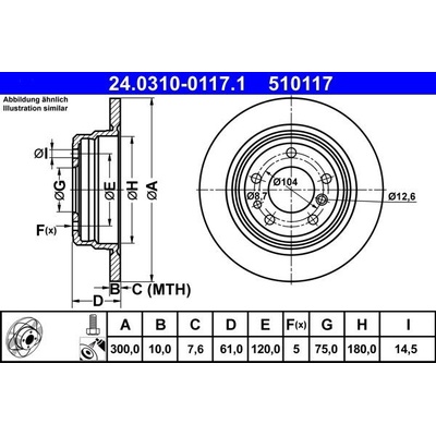 Brzdový kotúč ATE PowerDisc 24.0310-0117.1