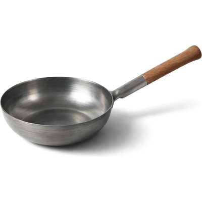 Wok panvica - oceľ - Ø 25 cm - drevená rukoväť