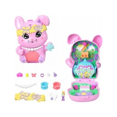 Mattel Polly Pocket Bunny Tea Party Compact Set 1 small doll, 2 bunny figures and accessories JCR40 MATTEL