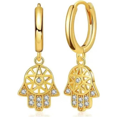 Olivie stříbrné náušnice HAMSA GOLD 8261