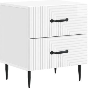vidaXL Нощен шкаф Бял гланц 43 x 34, 5 x 47, 5 см Инженерна дървесина (894763)