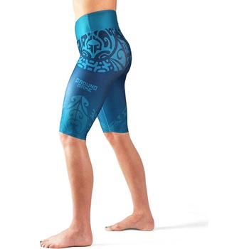 Ground Game Mandala dámské kompresní kraťasy modré emerald