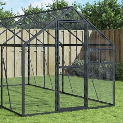 vidaXL Voliéra antracitová 1,79 × 6 × 1,85 m hliník 9799.3155804